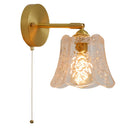 Axyaa Glass LED Wall Lamps - Vintage Japanese Style, Copper Arm, Small Bell Design