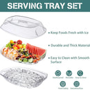 Clear 15" Chilled Veggie Tray with Divided Serving Bowl and Lid by Axyaa