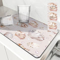 Axyaa Sea Shell Pearl Coffee Mat: Quick Dry Kitchen Drying Mat