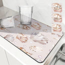 Axyaa Sea Shell Pearl Coffee Mat: Quick Dry Kitchen Drying Mat