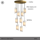 Axyaa Natural Cloud Copper Stone Chandelier for Staircase & Living Room