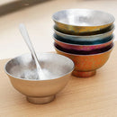 Axyaa Double-Layer Titanium Bowl & Spoon Set - Large, Anti-Scalding, Vacuum Tableware