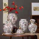 Axyaa Jingdezhen Ceramic Vase Ornaments, European American Style Home Decor, Flower Arrangement