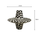 Axyaa Geometric Black White Dot Ceramic Vase: Handcrafted Abstraction Floral Arrangement Accessory