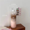 Axyaa Kawaii Bow Plastic Water Bottle with Time Scale, 500ML Outdoor Sports Drinking Cup.
