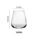 Axyaa Nordic Vertical Ripple Crystal Whiskey Glass Iced Coffee Tumbler 1 Pc