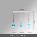 Axyaa Lake Blue Gradient Glass Pendant LED Chandelier for Home Decor