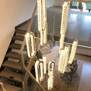 Axyaa Crystal Stair Chandelier Lighting, Ceiling & Hanging LED Chandeliers for Living Room