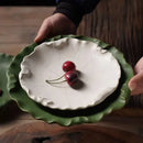 Axyaa Lotus Leaf Ceramic Dinner Plate Set - Japanese Style Tableware