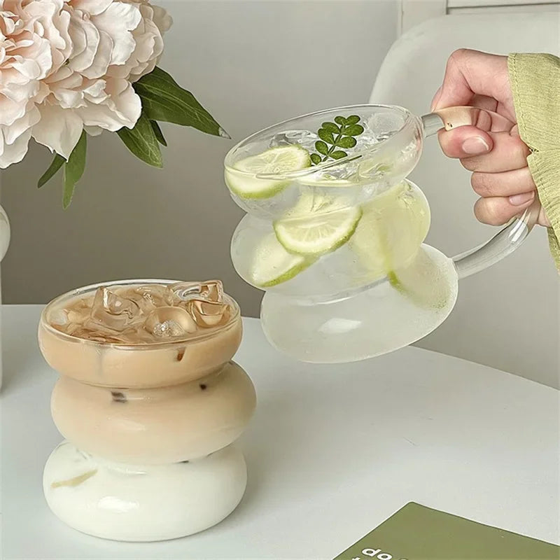 Axyaa Transparent Glass Cup Set for Beverages and Cocktails