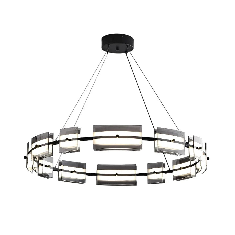 Axya Glass Chandelier: Minimalist & High-End All Copper Lighting Fixtures for Living Room