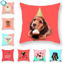 Axyaa Dog Eating Ice Cream Decorative Pillowcase 45x45cm