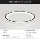 Axyaa Ultra-thin LED Ceiling Light: Remote Control Dimmable Circular Lamp for Living Room, Bedroom