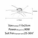 Axyaa LED Chandelier with Remote Control - Modern Living Room Bedroom Lighting