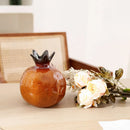 Axyaa Pomegranate Vase: Bright Porcelain Ceramic Table Decor for Flower Arrangement & Room Aesthetic