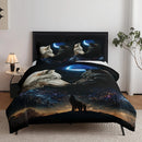 Axyaa Wolf Print Duvet Cover Set for Cozy Bedroom Decor