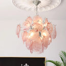Axyaa French Crystal Glass Chandelier LED Pendant Light, Colorful & Modern Bedroom Living Room Decor