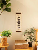 Boho Butterfly Moon Phase Tapestry for Aesthetic Macrame Bedroom Wall Decor by Axyaa