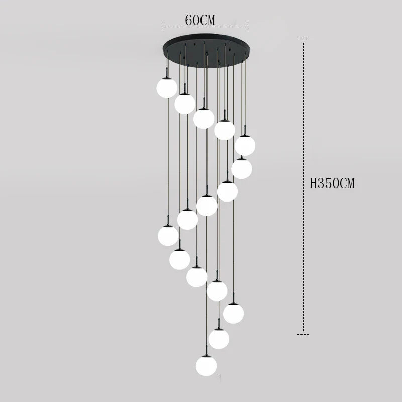 Axyaa Staircase Chandeliers LED Pendant Light for Modern Living Room Decor