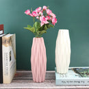 Axyaa White Ceramic-Style Plastic Flower Vase Pot for Home Decoration
