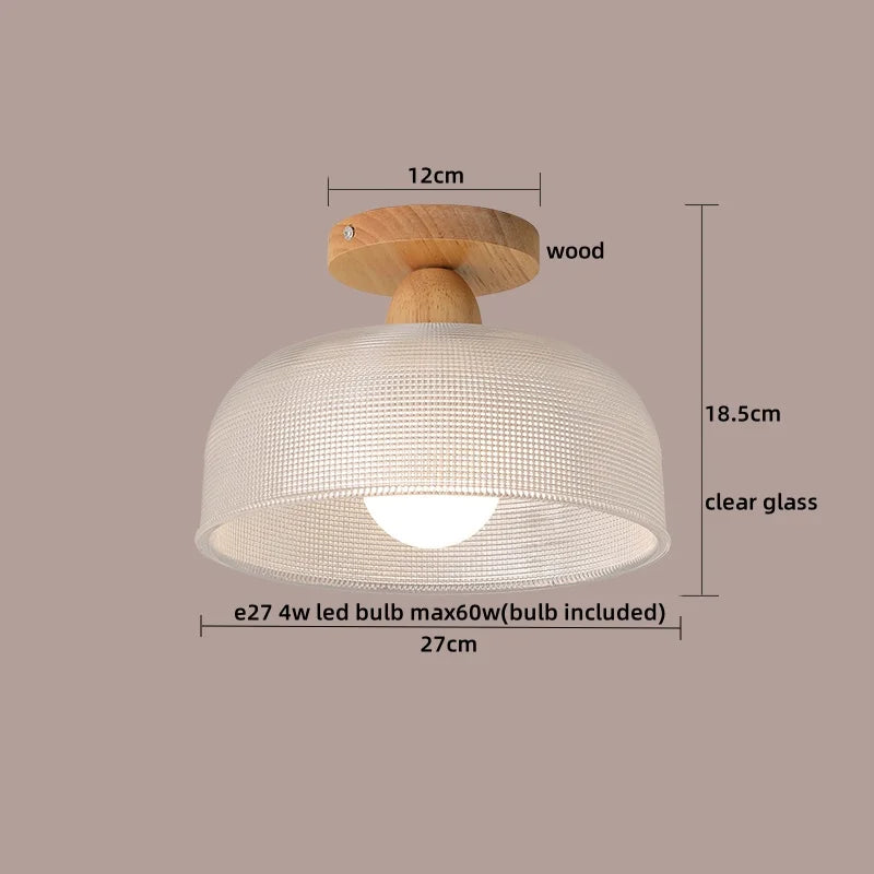 Axyaa Crystal Wood LED Ceiling Lamp Clear Glass Modern Ceiling Lights
