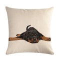Axyaa Pug Pet Dog Pattern Cotton Linen Throw Pillow Cover for Home Decor