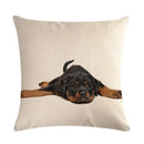 Axyaa Pug Pet Dog Pattern Cotton Linen Throw Pillow Cover for Home Decor