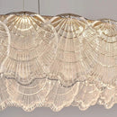 Axyaa Modern Shell Glass Chandelier LED Pendant Light for Stylish Home Decor