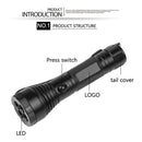 Axya Waterproof Tactical Flashlight with White, Red, Green, Yellow LEDs