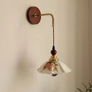 Nordic Modern LED Wall Lamp Sconce by Axyaa - Ceramic Copper Wood Finish