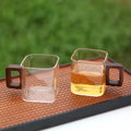 Axyaa Glass Walnut Handle Cup - Single-layer Household Small Juice Cup
