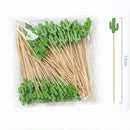 Axyaa Bamboo Fruit Stick Set - 100pc Cocktail Stirrers & Dessert Decoration