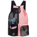 Axyaa Multi-Pocket Mesh Drawstring Swim Gym Beach Backpack.