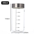 Axyaa Glass Brew Bottle with Scale - Leak-proof, Travel-friendly Fluid Container