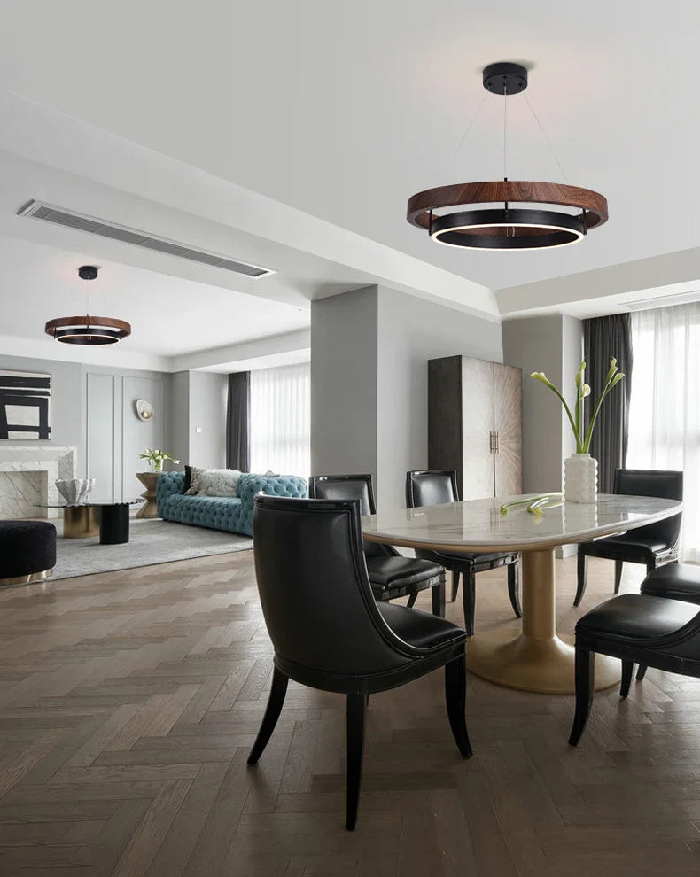 Axyaa Modern Double Circular LED Chandelier