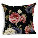 Axyaa Rose Flower Linen Pillowcase 45*45cm Office Car Sofa Living Room Decor