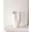 Axyaa 36cm White French Relief Vase - Elegant Home Decor for Living Room & Foyer