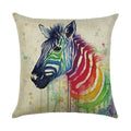 Axyaa Animal Linen Pillowcase for Bedroom Sofa Chair - Decorative Cushion Cover