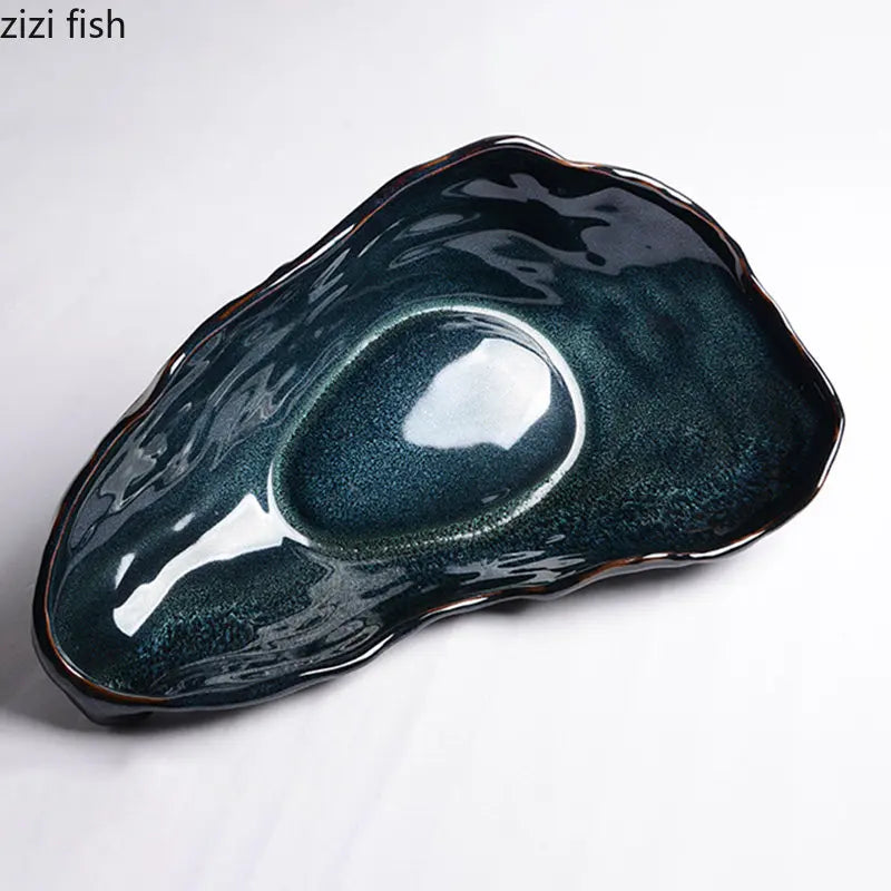 Axya Ceramic Oyster Plate for Elegant Table Decor and Kitchen Storage