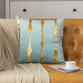 Axyaa Velvet Gold Geometric Pillowcase - 45X45 Decor Sofa Throw Pillow Cover
