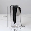 Axyaa Glass Vase Hydroponics Floral Desk Decoration with Artificial Flowers