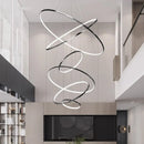Axyaa Modern Crystal Chandelier - Elegant Staircase and Dining Room Lighting