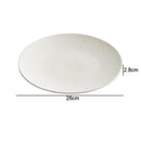 Axyaa Matte Stone Patterned Ceramic Steak Dessert Sushi Salad Plate - Round Shallow Specialty Tableware