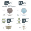 Axyaa Navia-LH Stoneware Ceramic Dinnerware Set - Dinner, Dessert Plate, Bowl, Mug