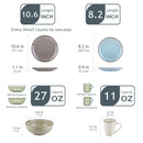 Axyaa Navia Stoneware Ceramic Dinnerware Set - 16/32/48 Pieces