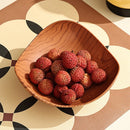 Axyaa Wood Grain Plastic Dining Plate for Snacks and Fruits