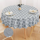 Axyaa Waterproof Round Tablecloth 60-inch Heat-Resistant Moroccan Design
