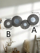 Axyaa Hand Woven Boho Mirror Set for Aesthetic Room Decor