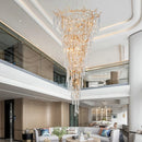 Axyaa Modern Luxury Crystal Chandelier Lighting for High Ceiling Areas