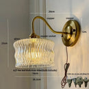 Axyaa Green Glass LED Wall Light with Copper Knob Switch